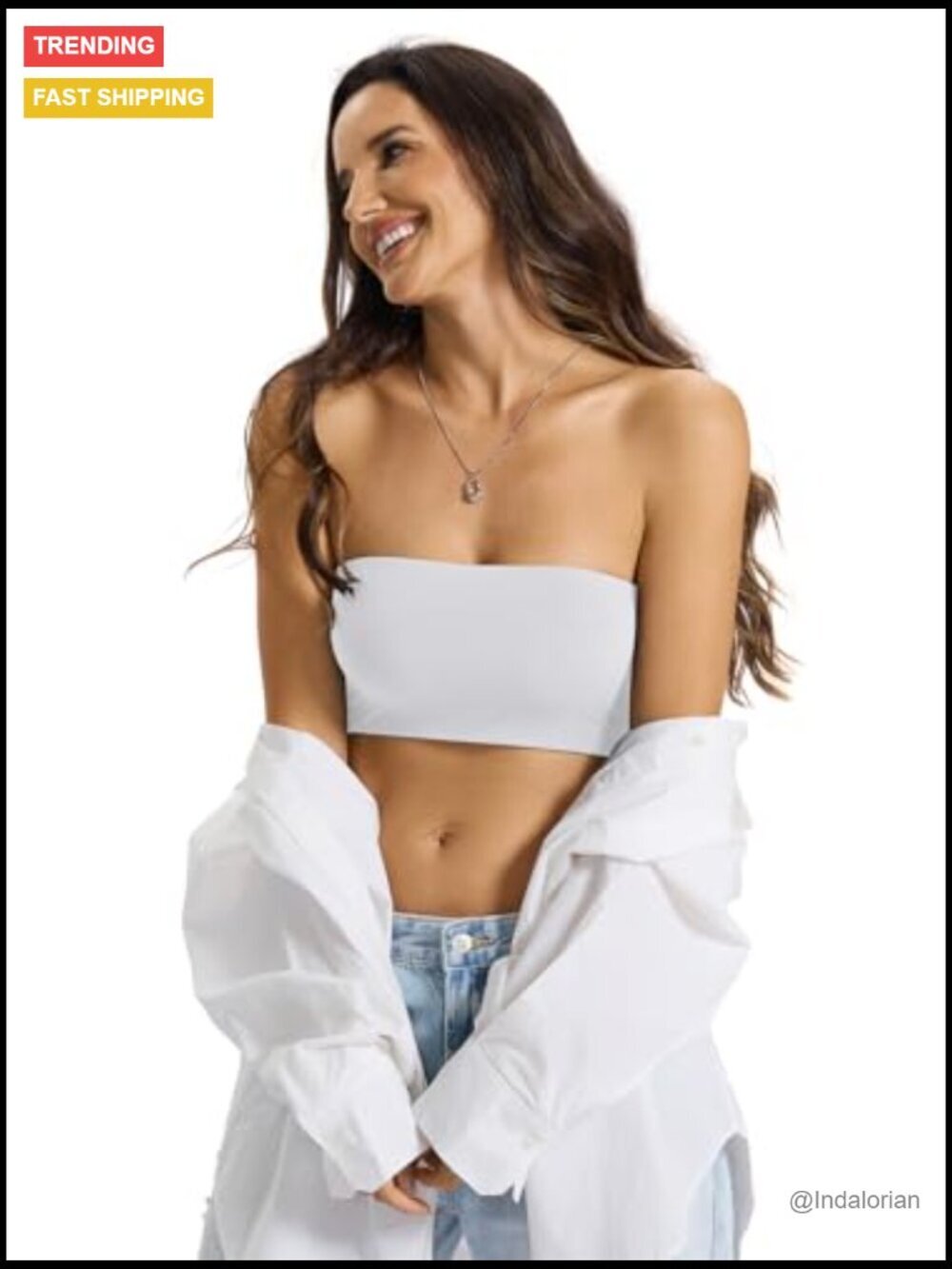 Double Lined Strapless Tube Top Crop Tank Non-Padded Bandeau Going Out - Picture 5 of 7